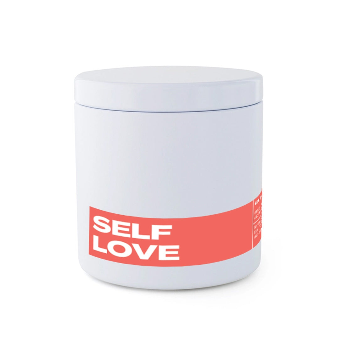 Self Love Candle in white tin jar